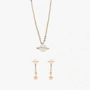 PURA VIDA SATURN NECKLACE & EARRING SET